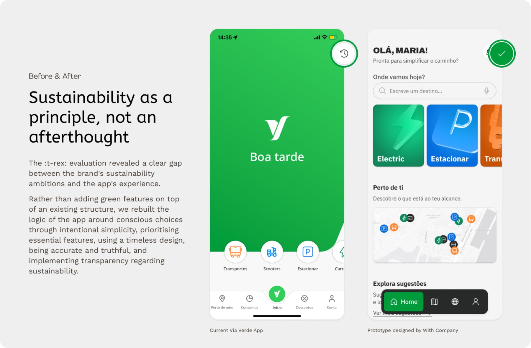 Via Verde prototype screens