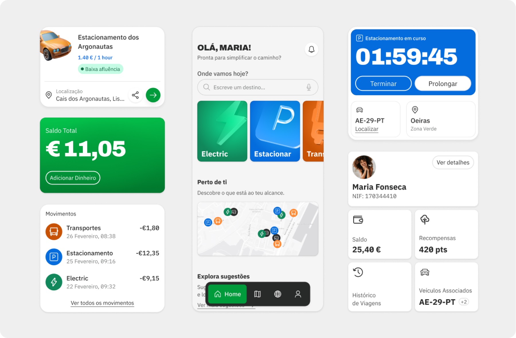 Via Verde prototype screens