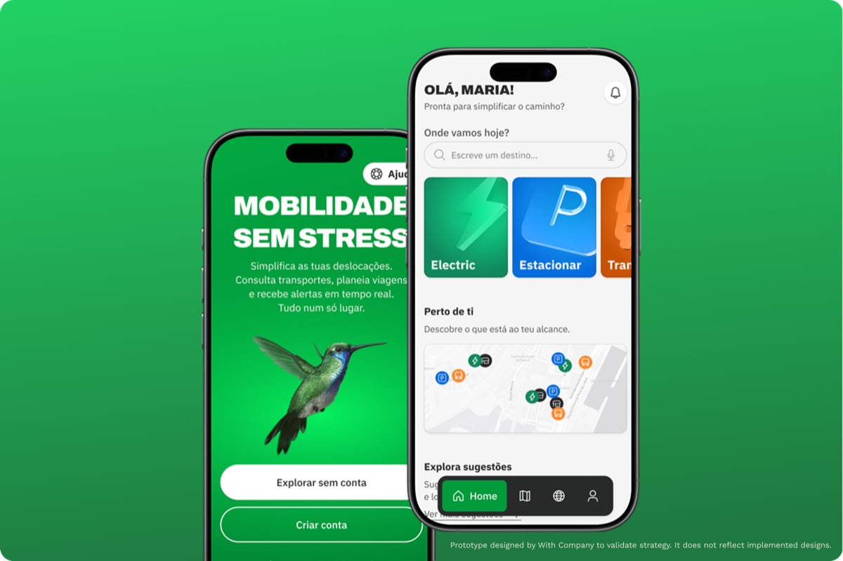 Via Verde app screens on a mobile device